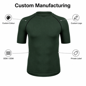 Camiseta de Compresión de Manga Corta Personalizada para Hombre, Secado Rápido, para Gimnasio y Entrenamiento, Capa Base, Marca Privada OEM - Product Image 3