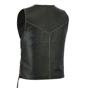 Buena calidad 100% cuero hecho moda chaleco precio razonable hombres ropa cuero chaleco - Product Image 2