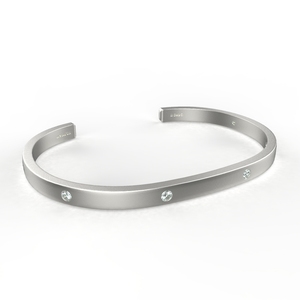 Avarta Jewellery 92.5 Sterling <b>Silver</b> Unisex Bracelet or Kada In White Gold Polish <b>For</b> Boys, <b>Men</b>, Girls & Women - Product Image 2