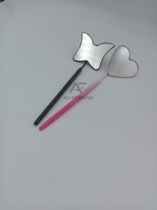 AL FARDAN mariposa en forma de corazón sólido Acero inoxidable extensión de pestañas espejo mango alta calidad Ombre dos tonos pinzas - Product Image 5