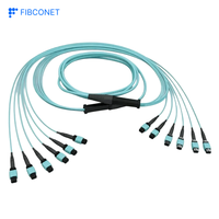 Kabel Serat Optik Data Center SM 9/125 MPO ke 8 LC APC Polaritas B
