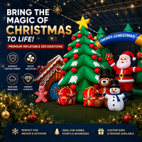 Décoration de sapin de Noël gonflable géant avec boîtes cadeaux |   Présentoir de vacances personnalisé en tissu Oxford pour événements commerciaux