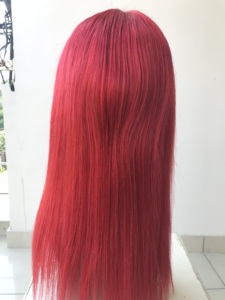 Perruques en dentelle HD 18'' rouges lisses, 100% Remy Virgin, cheveux humains bruts doux, cuticules alignées, grade 10A, double trame machine, type Mink Cambodgien - Product Image 4