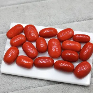 Clear Natural Italian Red Coral Stone lot with 9.06 To 13.47 Ct & oval Shaped For Jewelry Making Uses By Indian jewelry