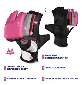 ถุงมือ MMA สำหรับออกกำลังกายถุงมือระบายอากาศได้ดีวัสดุหนังระบายอากาศได้ดี - Product Image 3