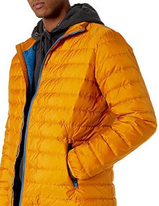 <b>Yellow</b> Color Stand Collar <b>Puffer</b> <b>Jackets</b> Men's High Street Style Long Sleeve Eco-Friendly Polyester Waterproof Casual Winter - Product Image 2