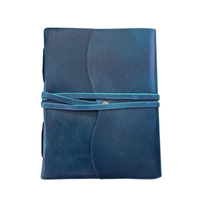 Journal en cuir souple bleu marine fait main A5, carnet ligné ou non ligné, agenda classique en papier artisanal, journal de scrapbooking