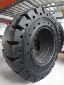 Neumáticos sólidos sin aire de caucho puro de alta capacidad de carga para retroexcavadoras 17.5-25 53x17.5-25 14.00 rin 17.5 25 17.5x25 para cargadoras de ruedas - Product Image 2