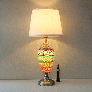 Lạc Đà Da Bảng Đèn Đôi Nhiều Màu Vải Màu Vẽ Tay E27 Đèn Ngủ Thiết Kế Đơn Giản Trống Cho Phòng Khách Xách Tay - Product Image 4