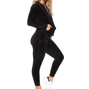 ชุดวอร์มผ้ากำมะหยี่สำหรับผู้หญิงชุดวอร์มแนวสตรีทพร้อมสเวตเชิ้ตแบบมืออาชีพ - Product Image 4