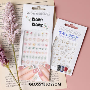 ShineB BLOOMY BLOOMS 2D Nail Art Stickers Corée Design Fleur Couronne Cadre Feuille Lame Multi-Taille ODM/OEM Produit Autocollants Stickers" - Product Image 4