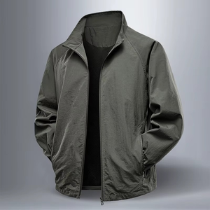 Spring Autumn Men Jacket Casual Outdoor Stand Collar <b>Zipper</b> Windproof <b>Waterproof</b> Versatile Sport Coat Denim Jacket Men Clothing - Product Image 6