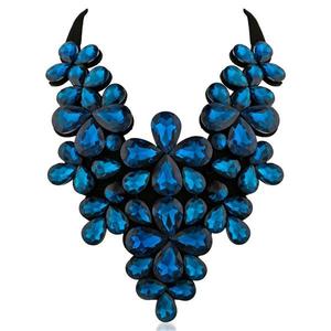 Collier ruban noir Yoona avec pierre de cristal bleu 1111226E - Product Image 1