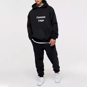 Survêtement surdimensionné de luxe lourd pour hommes personnalisé de haute qualité 100% coton sweats à capuche et pantalons de jogging de sueur pour l'hiver - Product Image 2
