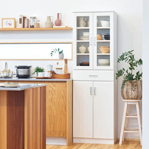 Armoires de cuisine modernes en bois blanc de style japonais avec rangement efficace et installation facile Marque Shirai - Product Image 2