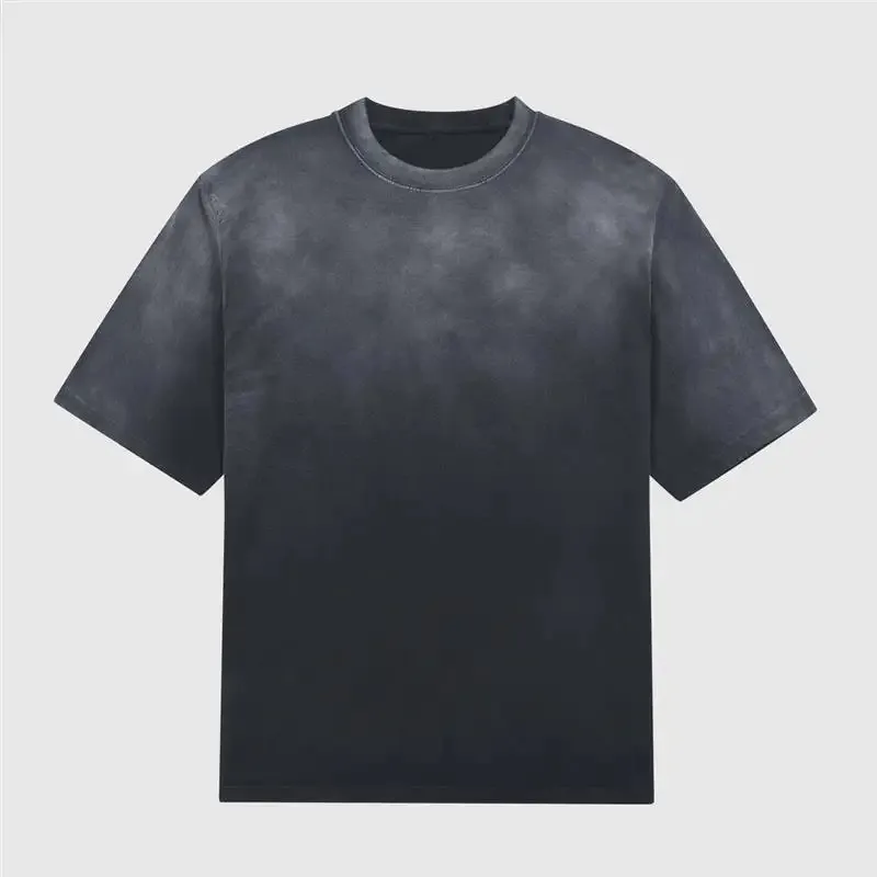 कस्टम लोगो 220gsm भारी सूती टी-शर्ट प्रिंटिंग पुरुषों और महिलाओं के लिए बड़े आकार की काली टी-शर्ट