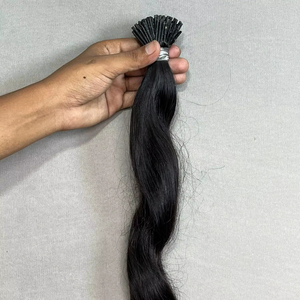 Kératine à la mode ITip UTip VTip VTip Nail Tips Double Machine Deep Wave Curly Extensions de cheveux humains pour les femmes de l'Inde - Product Image 1