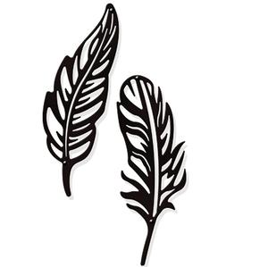 New Arrival Black Metal Double Leaf Shaped Wall Art Home Center Hall Office Living Room Dining Area Decorative Sculpture - Product Image 1