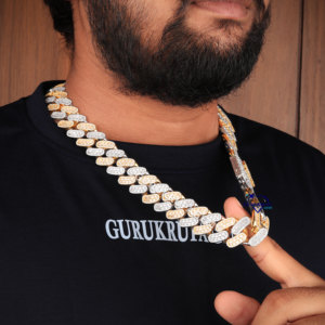 Elegante Iced Out Round y Baguette Cut Lab Grown Diamonds 925 Joyería de plata esterlina Diseño personalizado Hip Hop Cadena cubana - Product Image 6