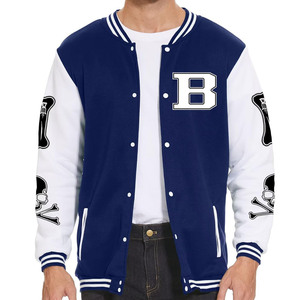 <b>Men's</b> High Quality Custom Embroidered Breathable Windproof Fleece-Filled Patchwork Design Letterman <b>Baseball</b> <b>Jackets</b> Plus Sizes - Product Image 4