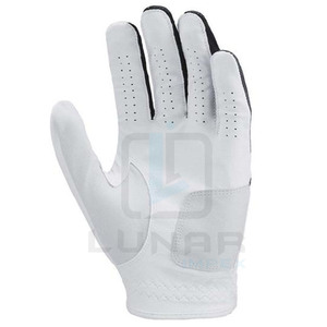 Gants de golf en cuir Cabretta en peau de mouton doux et original en gris et noir gants demi-colorés avec des gants respirants - Product Image 5