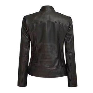 Veste en cuir d'hiver pour femme de haute qualité, confortable, motif uni, design tricoté, respirante, couleur personnalisable - Product Image 4
