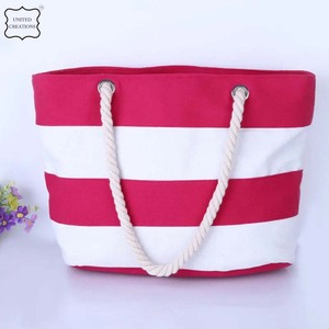Venta al por mayor de lujo de lona blanca bolsa de algodón con asa de cuerda reciclable impresa regalo bolsa de compras con asa blanca - Product Image 4