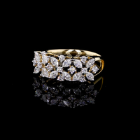 Bague de mariage pour femme, diamant marquise cultivé en laboratoire, argent 14K plaqué rhodium, certifié IGI, design floral en grappe |   Exquis