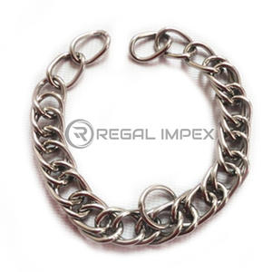 Chaîne gourmette à double maillon 23cm argent acier inoxydable pour chevaux animaux de compagnie utilisés mèches vente en gros équestres maréchal fournisseur Regal - Product Image 2