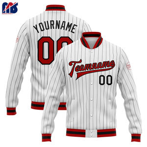 Veste bomber de baseball entièrement personnalisable avec votre nom, votre numéro et votre équipe, veste universitaire à boutons - Product Image 3