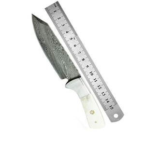 Cuchillo de caza de acero de Damasco del fabricante superior, mango de madera ligero de calidad superior, longitud regular OEM personalizable - Product Image 1