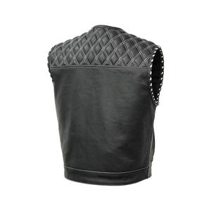 Gilet de moto en cuir PU pour homme, streetwear, hip-hop, veste sans manches, logo/étiquette personnalisé, fabricant OEM - Product Image 2