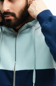 Sweat-shirt à capuche 100% coton avec fermeture éclair complète pour hommes, avec cordons de serrage personnalisés - Product Image 5