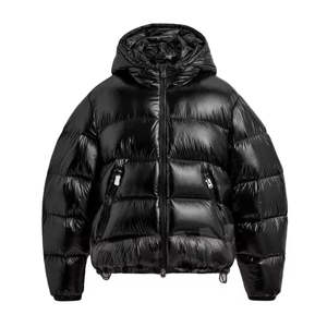 Men's Casual Winter Jacket With Thick Puffer Jacket Warm Hood Winter Outwear Coat <b>Business</b> Hombre Woven Polyester Fabric - Product Image 3