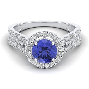 แหวนเพชร Tanzanite ประดับเพชร14K สีโรสโกลด์สำหรับผู้หญิงราคาขายส่งสำหรับงานแต่งงานของขวัญครบรอบแต่งงาน - Product Image 5