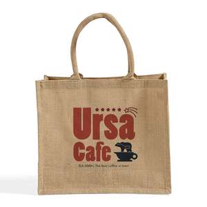 Customized Logo Large Burlap Jute Tote <b>Bags</b> <b>Medium</b> Size Eco-Friendly Shopping <b>Bags</b> with Rope Handle for Daily Use TJ889 - Product Image 2