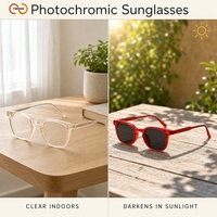 Lunettes de soleil photochromiques TWOOO 52607, monture et verres changeant de couleur (transparent à foncé), en acétate, forme ronde et carrée, pour femmes, vente en gros