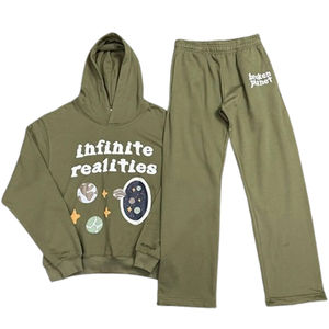 Chándal Deportivo Personalizado 100% Algodón para Hombre, Ligero, con Estampado Puff, Cortavientos, Transpirable, con Dobladillo sin Rematar, Talla Grande - Product Image 1