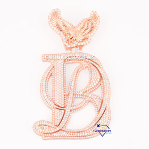 จี้เพชรโมอิส925สเตอริลิงสีเงินฮิปฮอปโมอิสซาไนต์สุดหรู B จี้นกอินทรีออกแบบได้ตามต้องการเครื่องประดับชั้นดี - Product Image 1