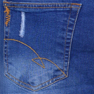 Denim 100% coton pour hommes, écologique, décontracté, robuste, taille moyenne, relax, taille droite, style vieilli avec logo personnalisé - Product Image 5