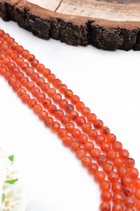 Perles de cornaline d'Afrique facettées, perles de pierres précieuses naturelles de 6 mm pour la fabrication de bijoux fins - Product Image 3