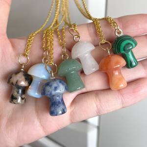 Unique Mushroom-Shaped Crystal <b>Necklace</b> Handmade Jewelry Charm <b>Necklace</b> 925 Sterling Silver 14K Gold Plated <b>Graduation</b> Gift - Product Image 4