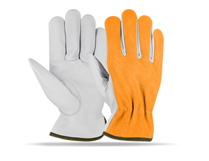 Guantes de conducción de cuero dividido de vaca y cabra suaves y cómodos para trabajo pesado del mejor rendimiento Guantes de seguridad resistentes a la abrasión - Product Image 1