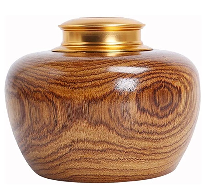 Nagina International - Set di 4 urne funerarie per ceneri umane, mini vaso funerario con scatola di velluto, contenitore per conservare i resti cremati (viola fulmine