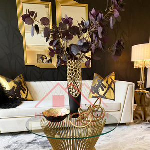 Vase à puces dorées et à fleurs pour décoration de Table/saladier Unique pour centres de Table de mariage, prix de gros 2022 - Product Image 5