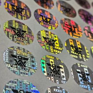 Etiqueta de Seguridad Holográfica Plateada Personalizable, Anti-falsificación, Impermeable, a Prueba de Manipulación, para Empaques de Marcas, Etiqueta Digitech - Product Image 1