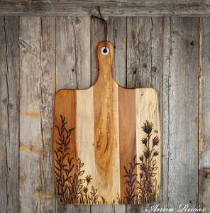 Planche à découper en bois de teck avec poignée en bois pour cuisine planche à découper moyenne cadeaux en bois - Product Image 4