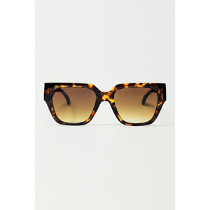 Lunettes de soleil œil-de-chat surdimensionnées de haute qualité, verres dégradés, style rectangulaire classique et tendance, bleu clair, or, transparent, blanc - Product Image 1