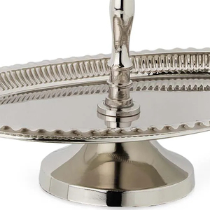 Support à gâteau rond à deux niveaux de qualité supérieure Nouveau serveur de gâteau poli en métal directement de l'Inde pour servir le dessert - Product Image 5