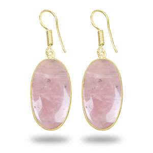 Gorgeous Women's Rose Quartz earring Natural Stones Jewelry Fashionable Fine 18k Gold plated Earrings for wedding party - Product Image 4